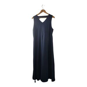 Women's Talbots Cotton Blend Basics Navy Blue Sleeveless Dress Size XL